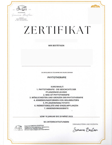 Fitoterapie Diploma Curs