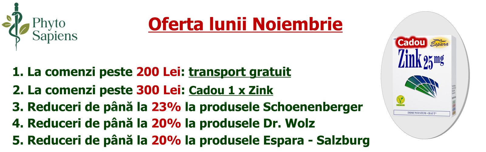 Oferta lunii Noiembrie - Phyto Sapiens